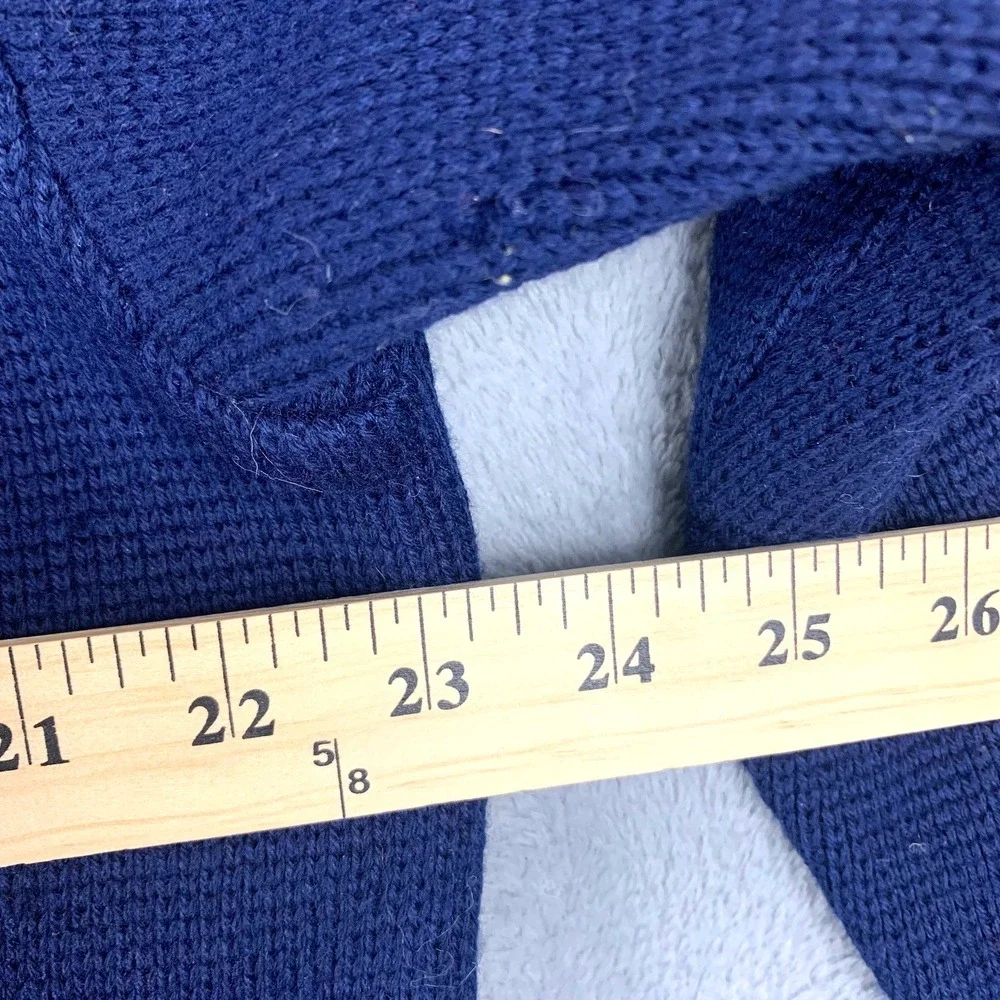 Vintage‎ Montant 100% Wool Sweater Made in France Blue Stripe Shoulders — Repair
